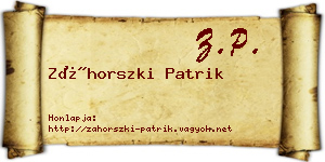 Záhorszki Patrik névjegykártya